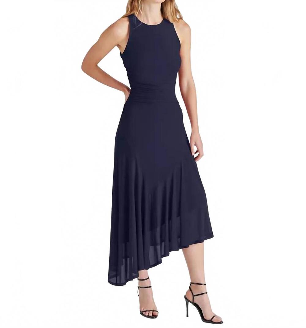 NEW STEVE MADDEN laney asymmetrical hem knit dress in navy